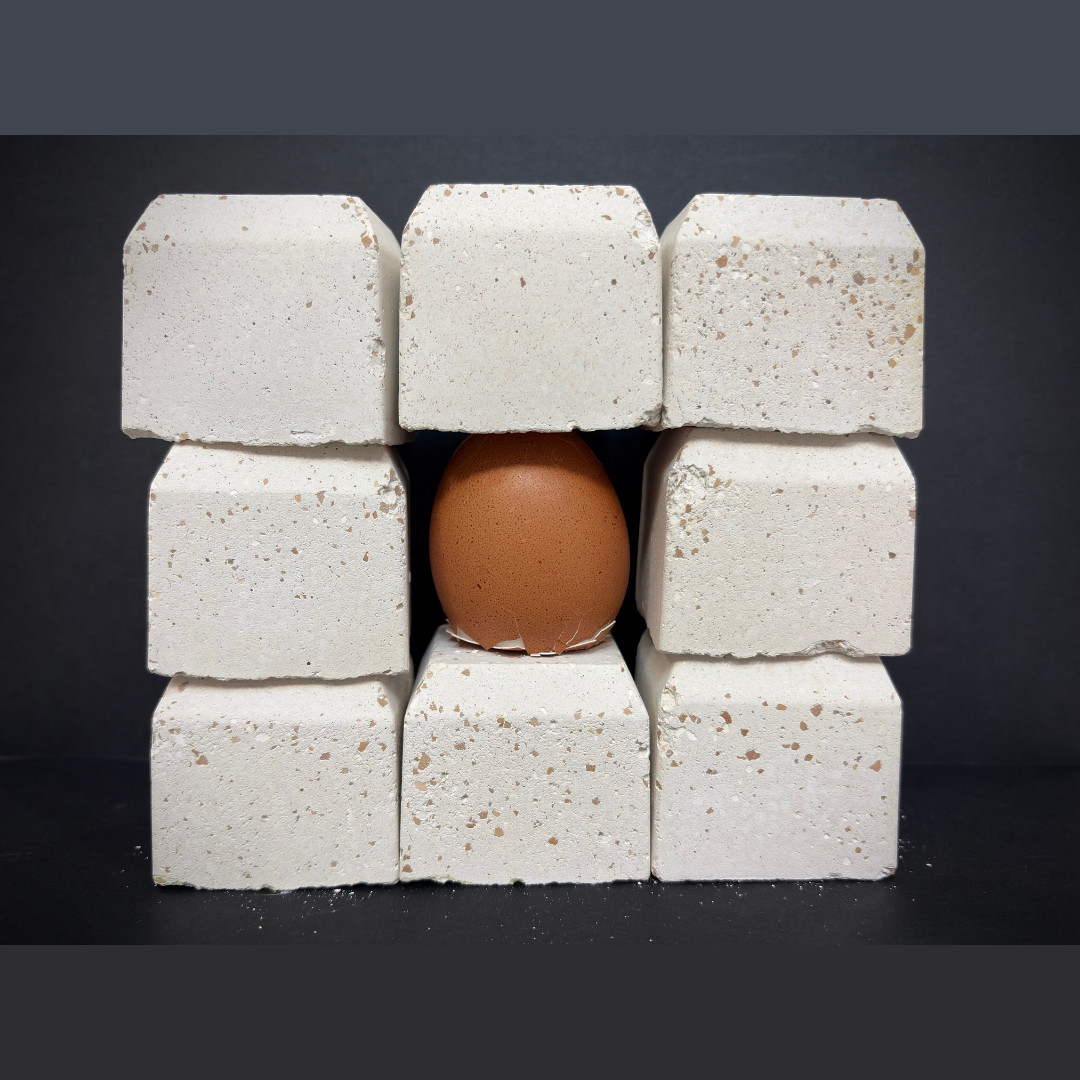 Confección de morteros de cal tradicionales con áridos de residuos industriales, en este caso, de la industria alimentaria, y, en concreto, cáscaras de huevo. (Copyright: Teresa Molina, Mónica Álvarez, María Sánchez. PAP-IGEO).